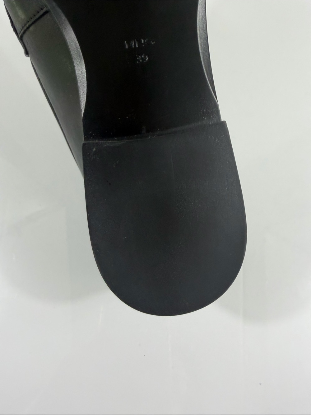 Mango Black Square Toe Penny Loafers EU 39 US 8.5 Worn Once EUC - Picture 5 of 8